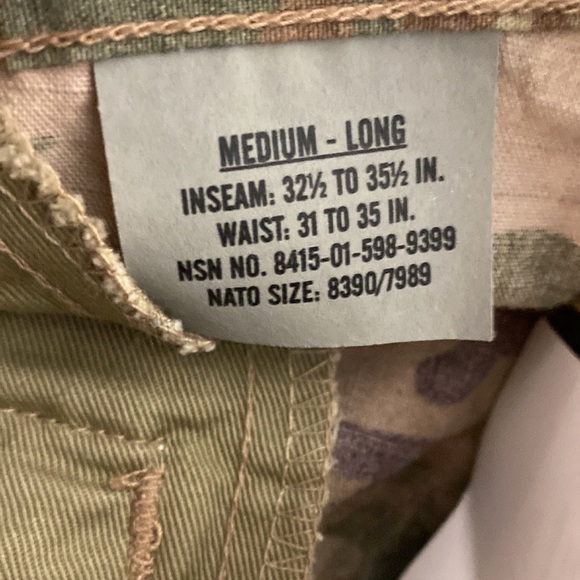 Trouser Army Combat Uniform Unisex Size Medium-Long Flame Resistant New - Picture 5 of 12